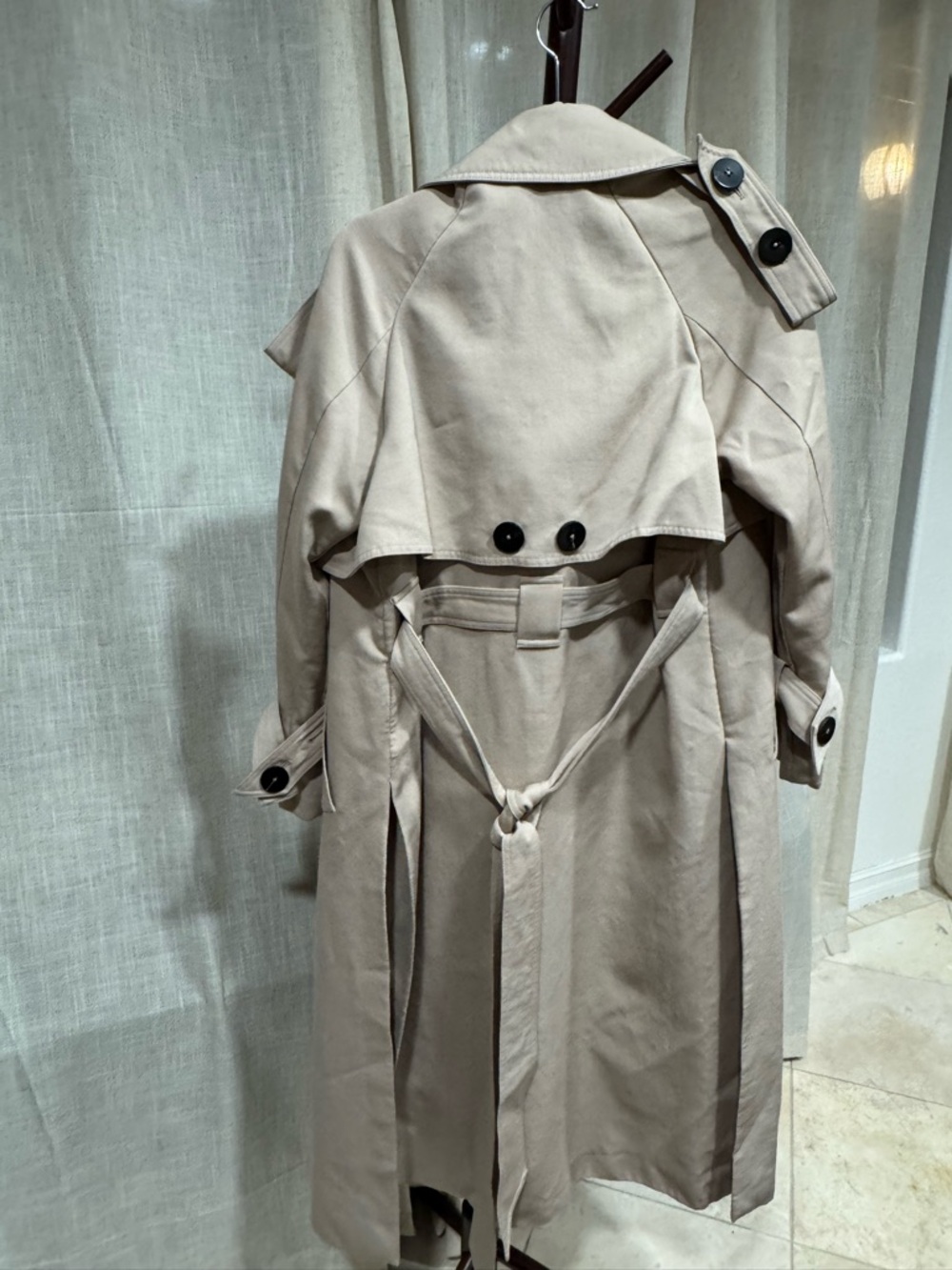 Attire The Studio 100% wool outer, silk lined sleeve open trench coat sz xs - Picture 4 of 14